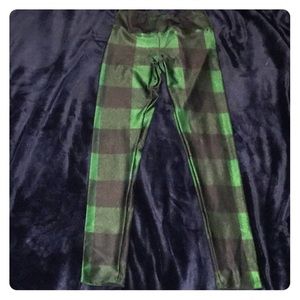 Goldsheep Dark Green Plaid Legging Size M!